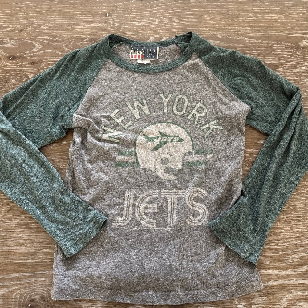 Girls Junk Food Gap New York Jets raglan long sleeve t-shirt top shirt size M/8